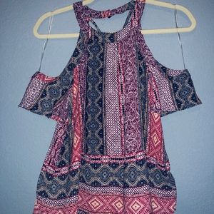 Super cute flowy, strappy, cold shoulder top